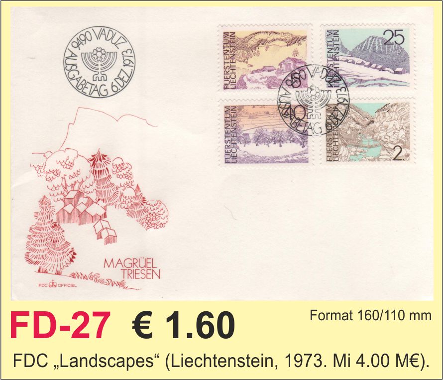FDC Liechtenstein 1973